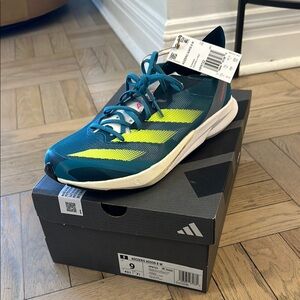 Adidas Blue and Yellow Running Shoes adizero adios